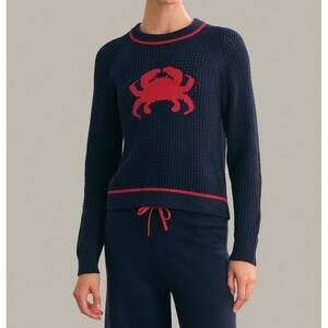 NEW 525 AMERICA jane crab pullover sweater in dark blue combo